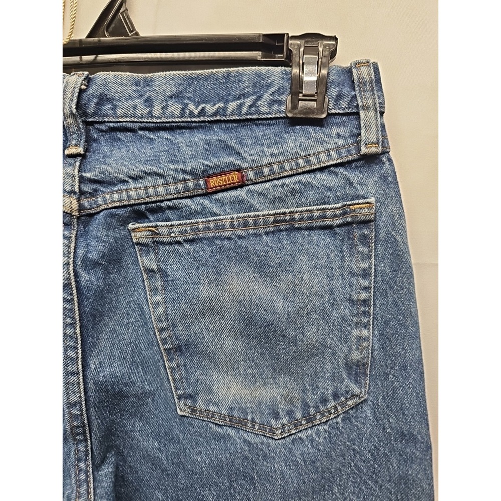 Rustler Mens Blue Straight Leg Medium Wash Denim Jeans‎ Work Cotton Size 33x30 - Picture 14 of 16